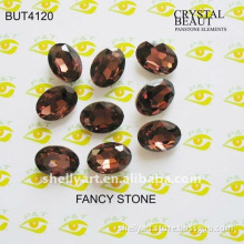Fancy stone Ellipse shape 10x14mm burgundy color